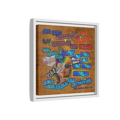 drop the beat - framed canvas art (brown papyrus)