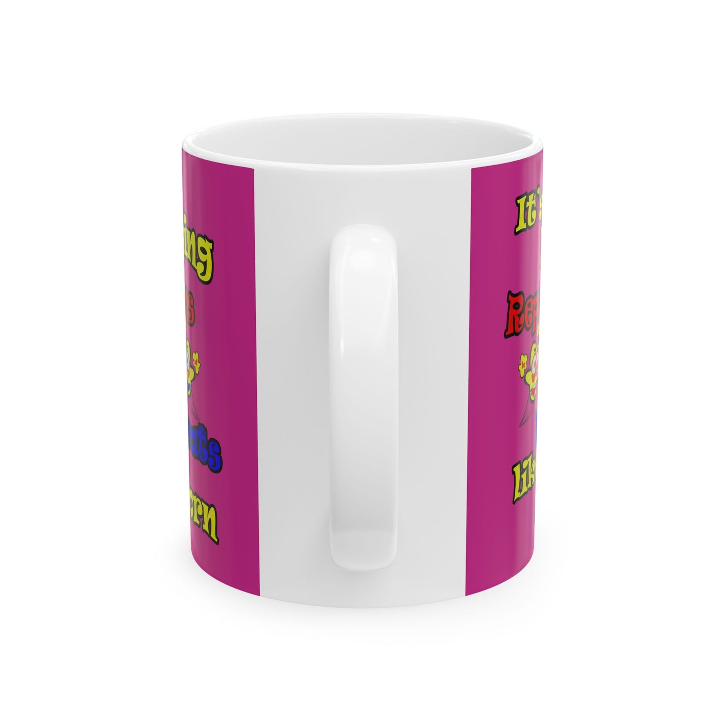 popping like popcorn - White Mug (pink)