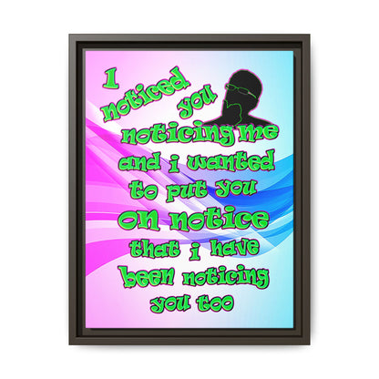 noticed you noticing - framed canvas art (light blue-pink wave)