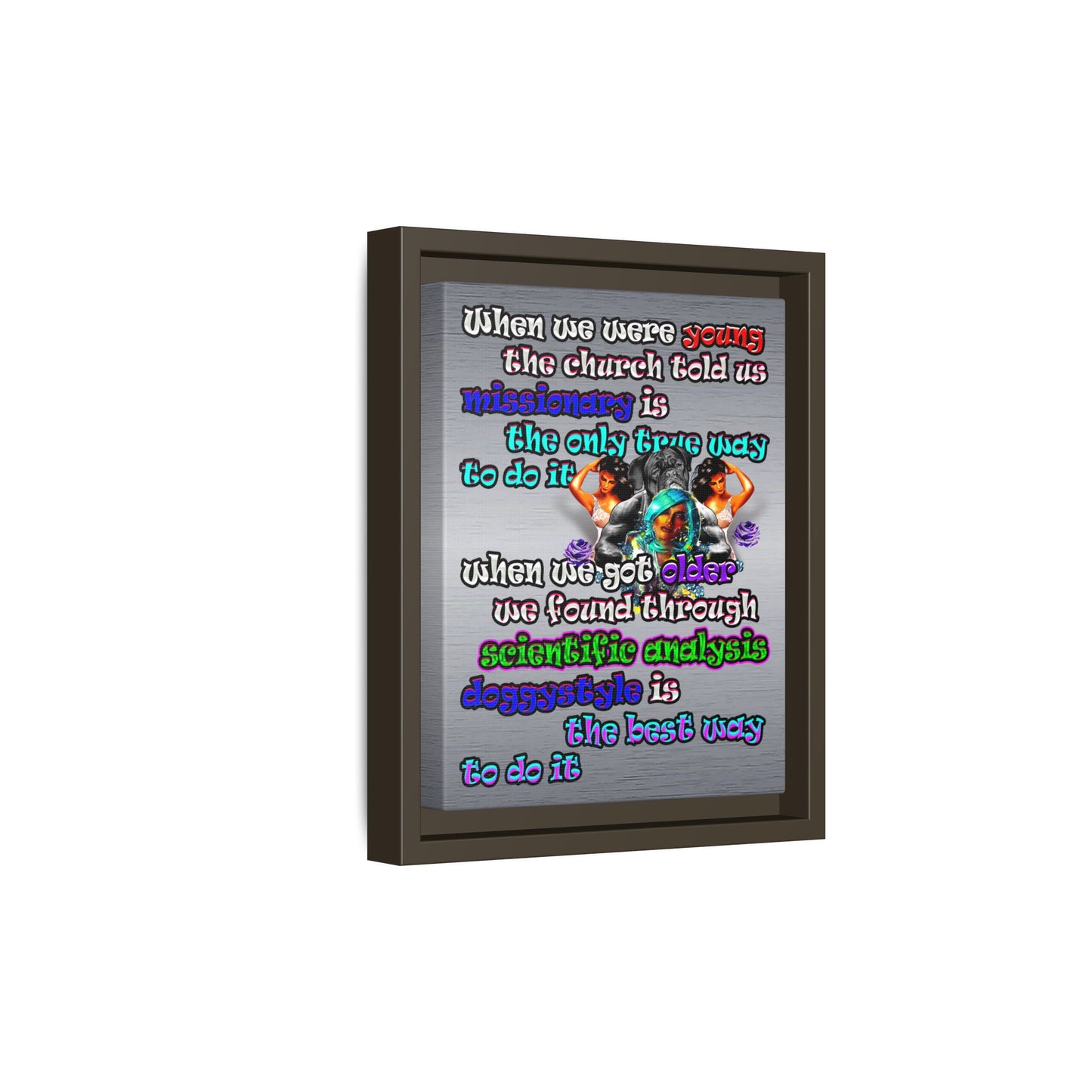 doggystyle - framed canvas art (brushed nickel)