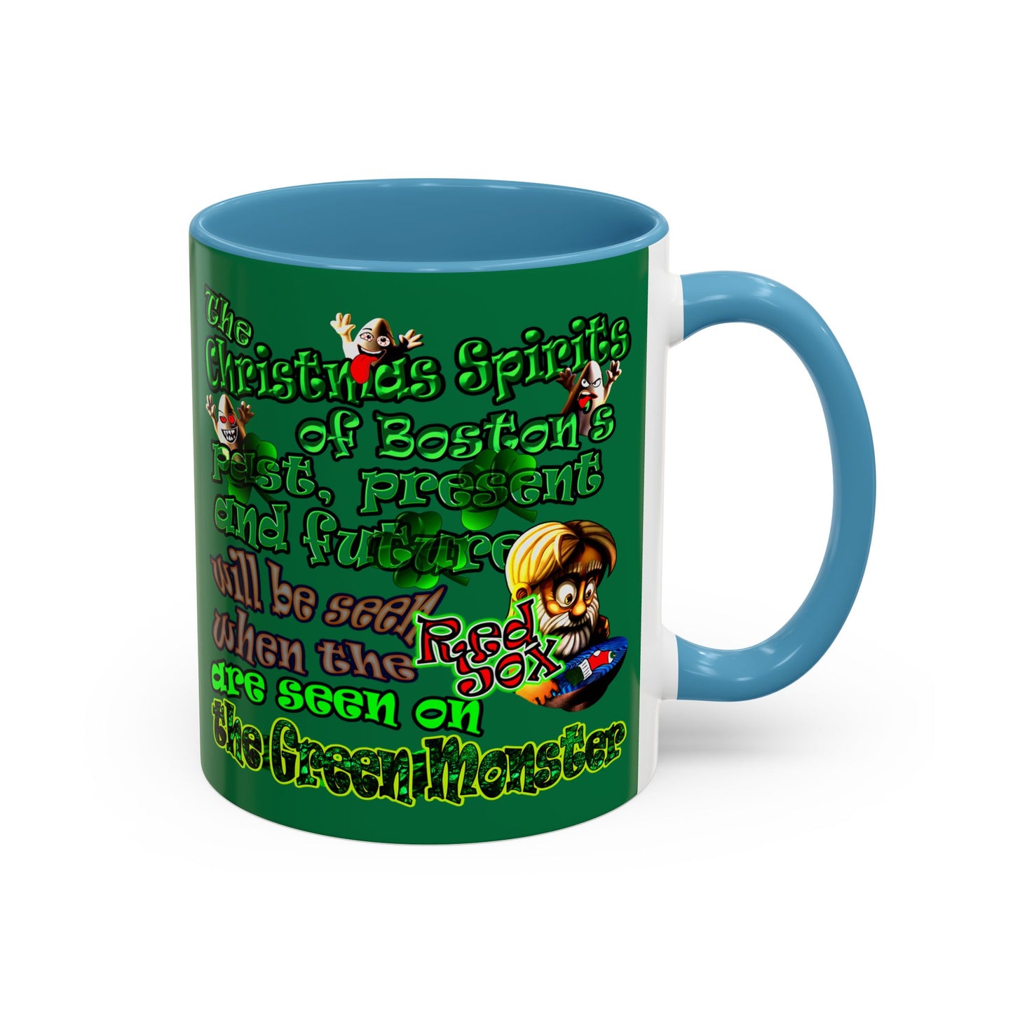 christmas spirits of boston - Accent Mug (dark green)