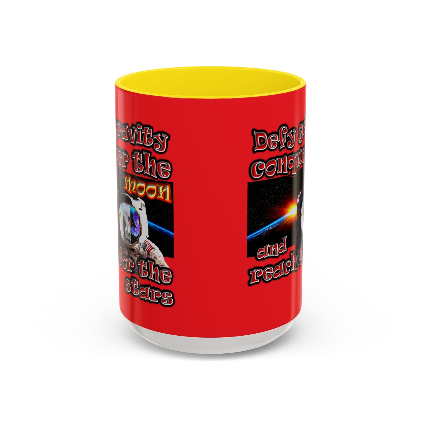 defy conquer reach - Accent Mug (red)