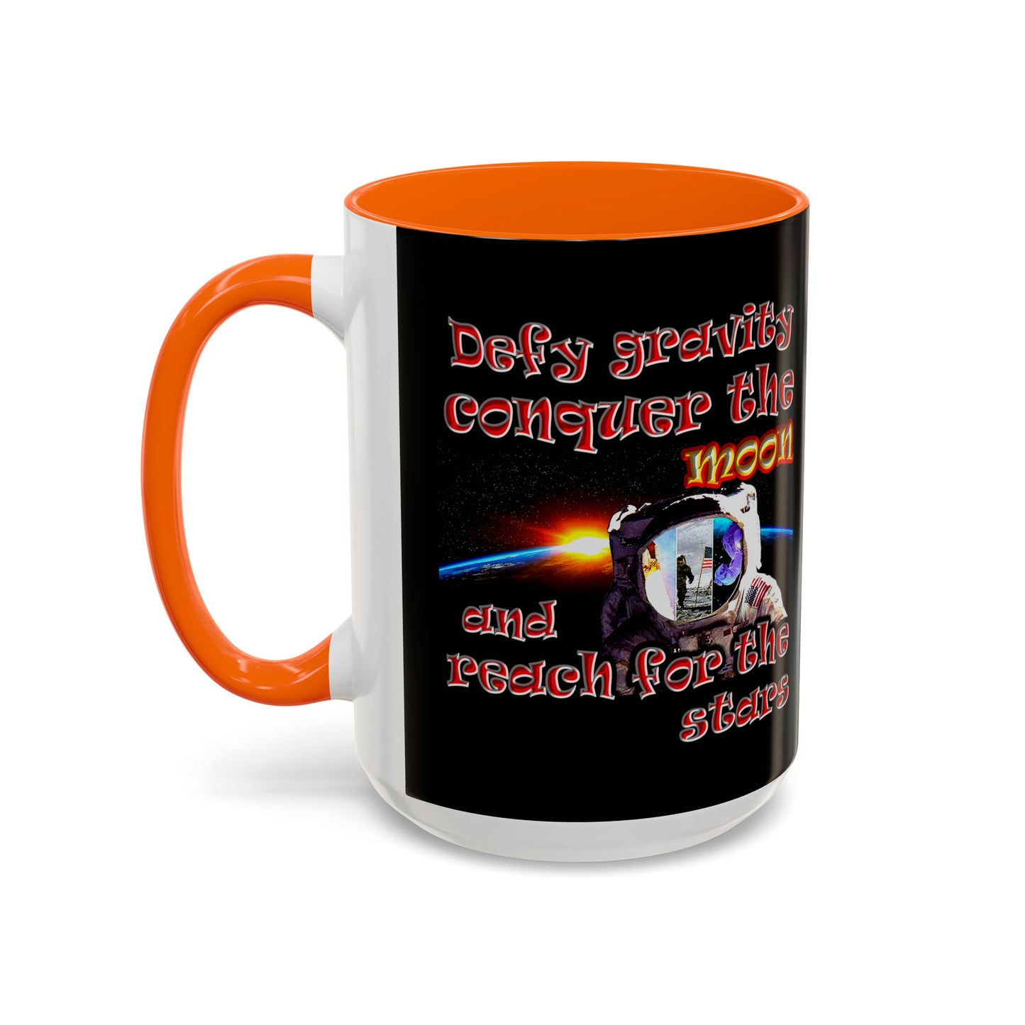 defy conquer reach - Accent Mug (black)