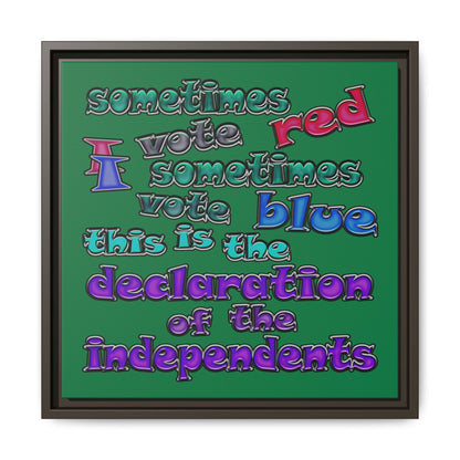 declaration of the independents - framed canvas art (dark green)