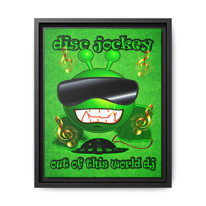 disc jockey - framed canvas art (green turf)