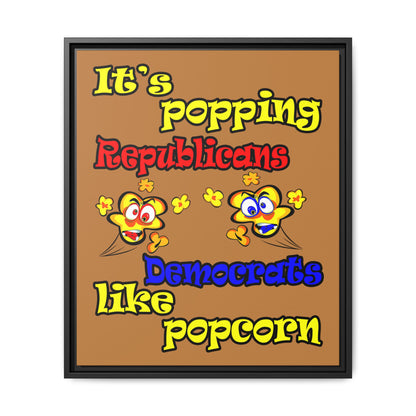 popping like popcorn - framed canvas art (light brown)