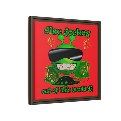 disc jockey - framed canvas art (red)