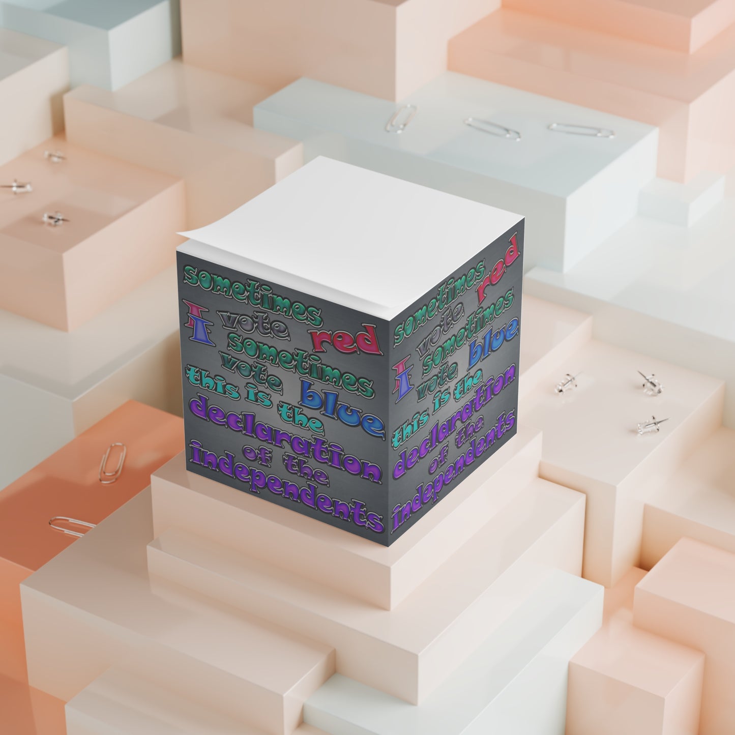 declaration of the independents - note cube (grey-light grey)