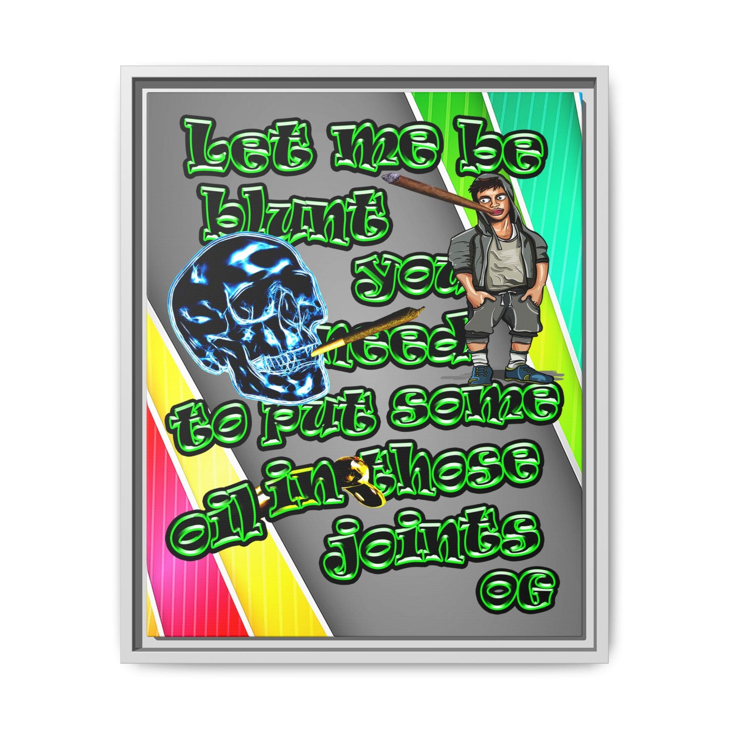 og - framed canvas art (rainbow split)