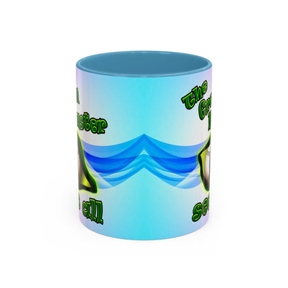 green monster - Accent Mug (light blue-pink wave)