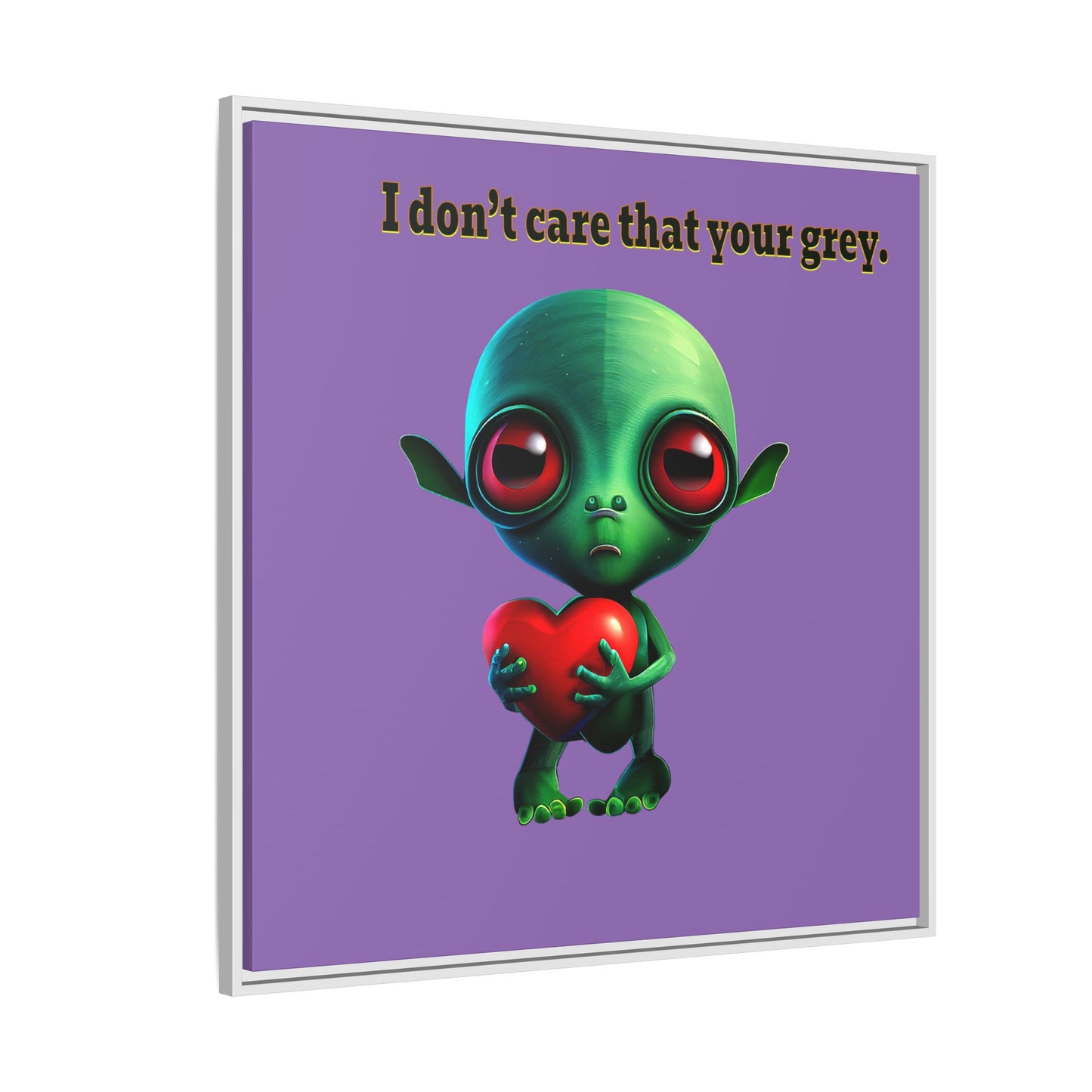 I don't care that your grey - framed canvas art (light purple)