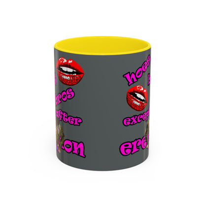 hoes b4 bros - Accent Mug (dark grey)