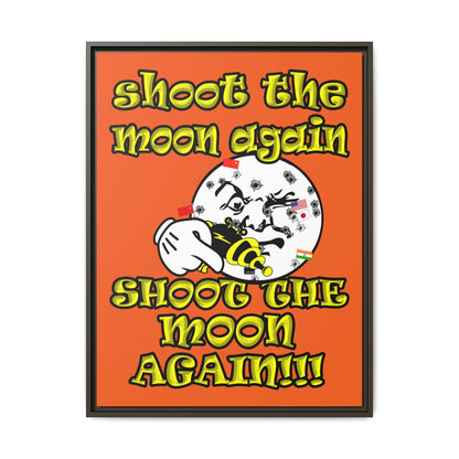 shoot the moon again - framed canvas art (orange)