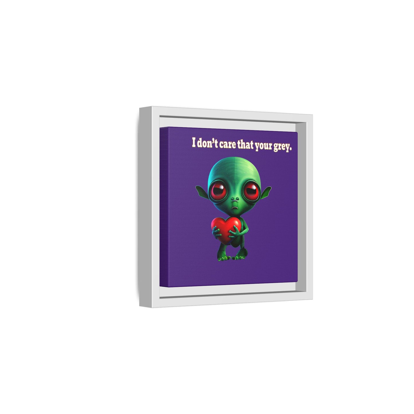 I don't care that your grey - framed canvas art (purple)