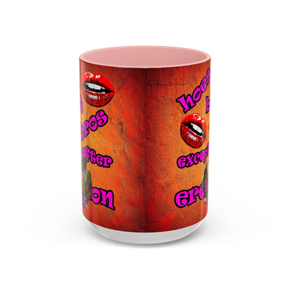 hoes b4 bros - Accent Mug (burnt orange)