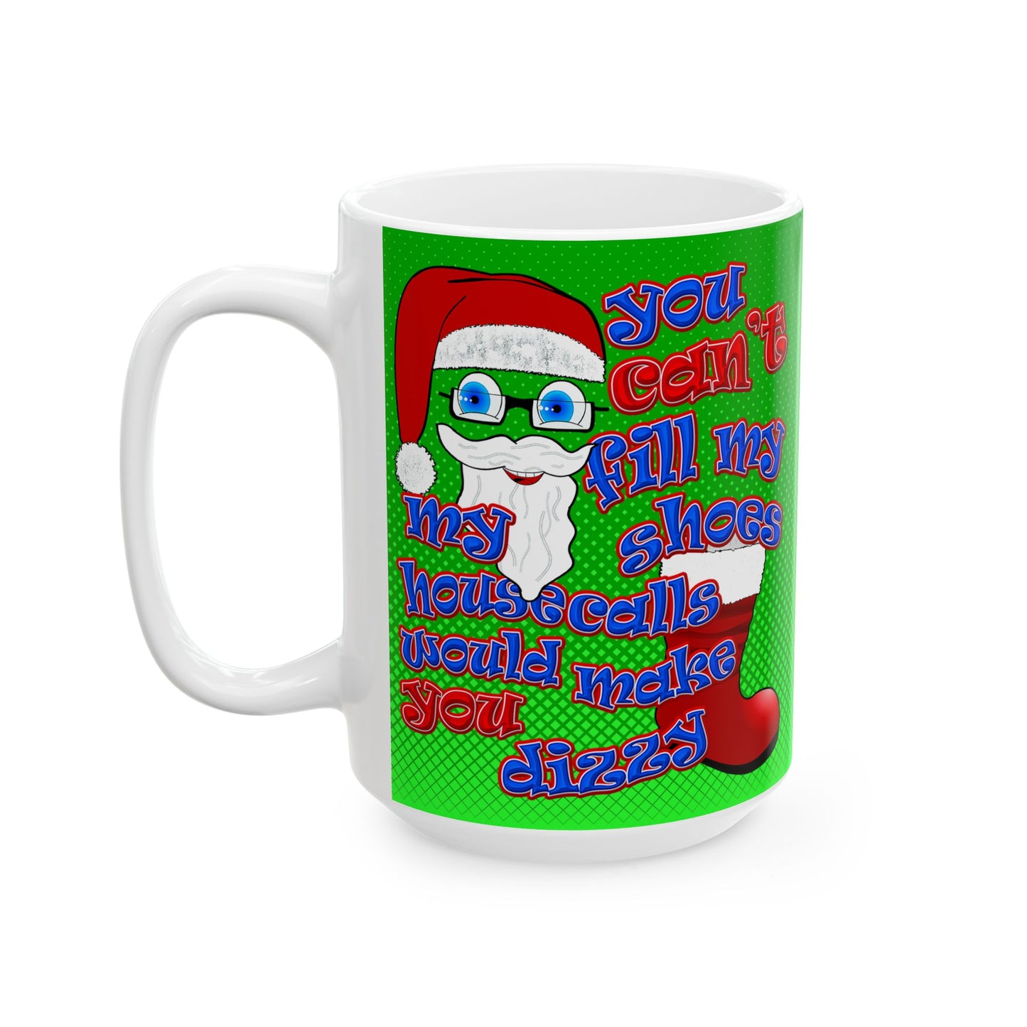 santa's shoes - White Mug (logo green)