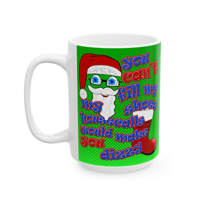santa's shoes - White Mug (logo green)