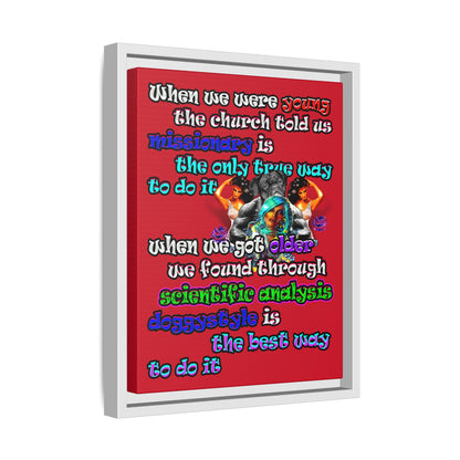 doggystyle - framed canvas art (dark red)