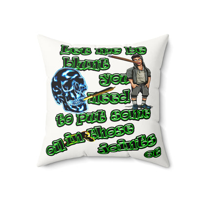 og - Faux Suede Square Pillow - (white)