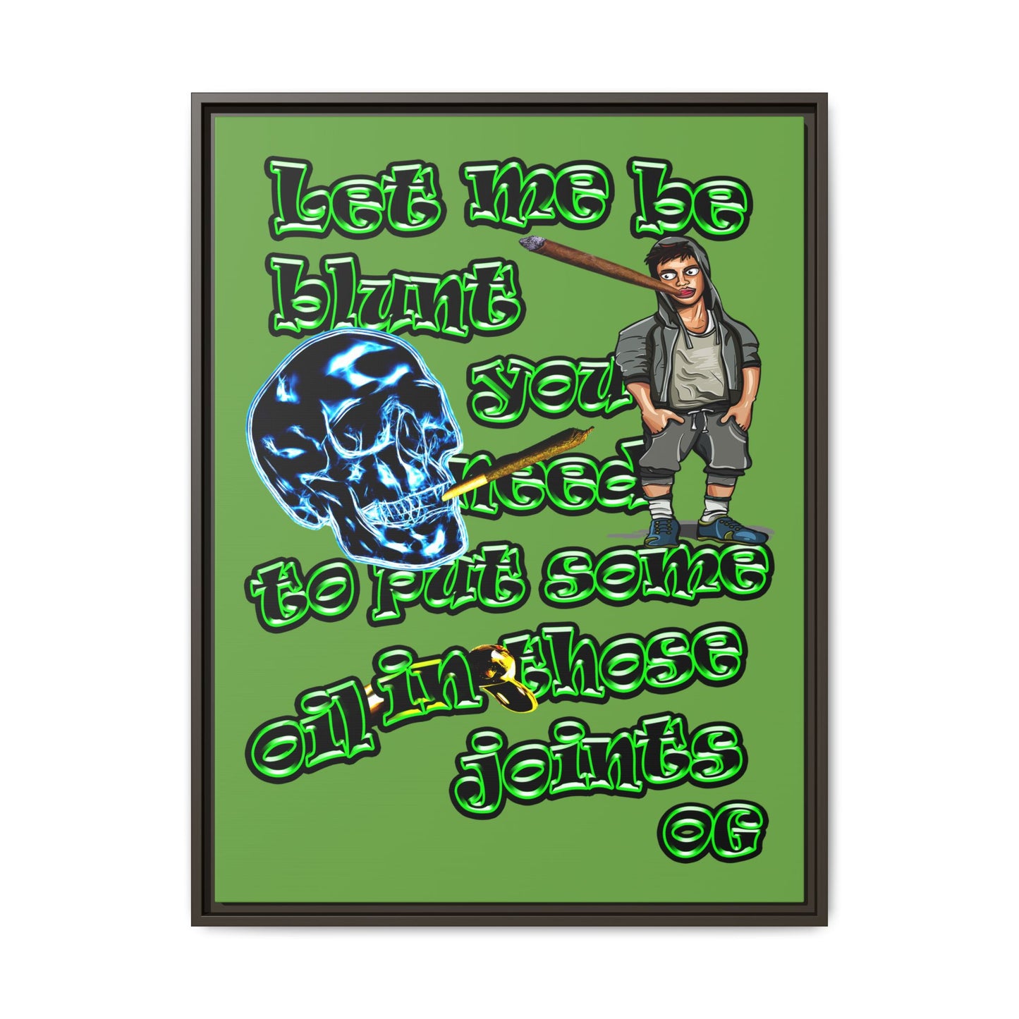 og - framed canvas art (green)