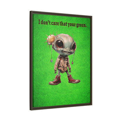 I don't care that your green - framed canvas art (green turf)