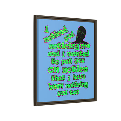 noticed you noticing - framed canvas art (light blue)