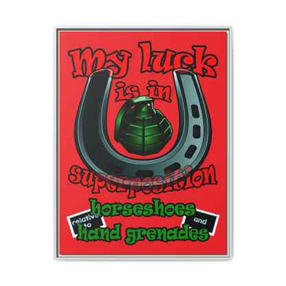 my luck - framed canvas art (red)