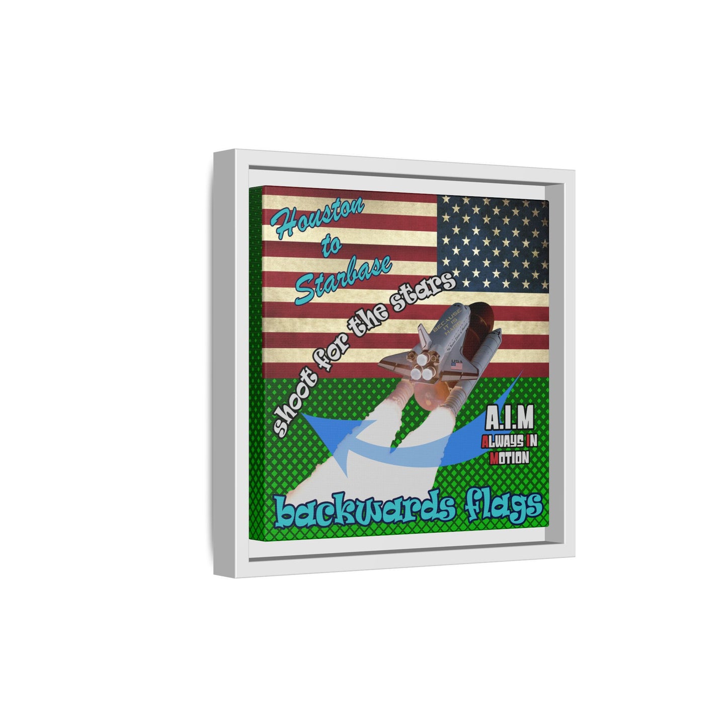 shoot for the stars - framed canvas art (logo green)
