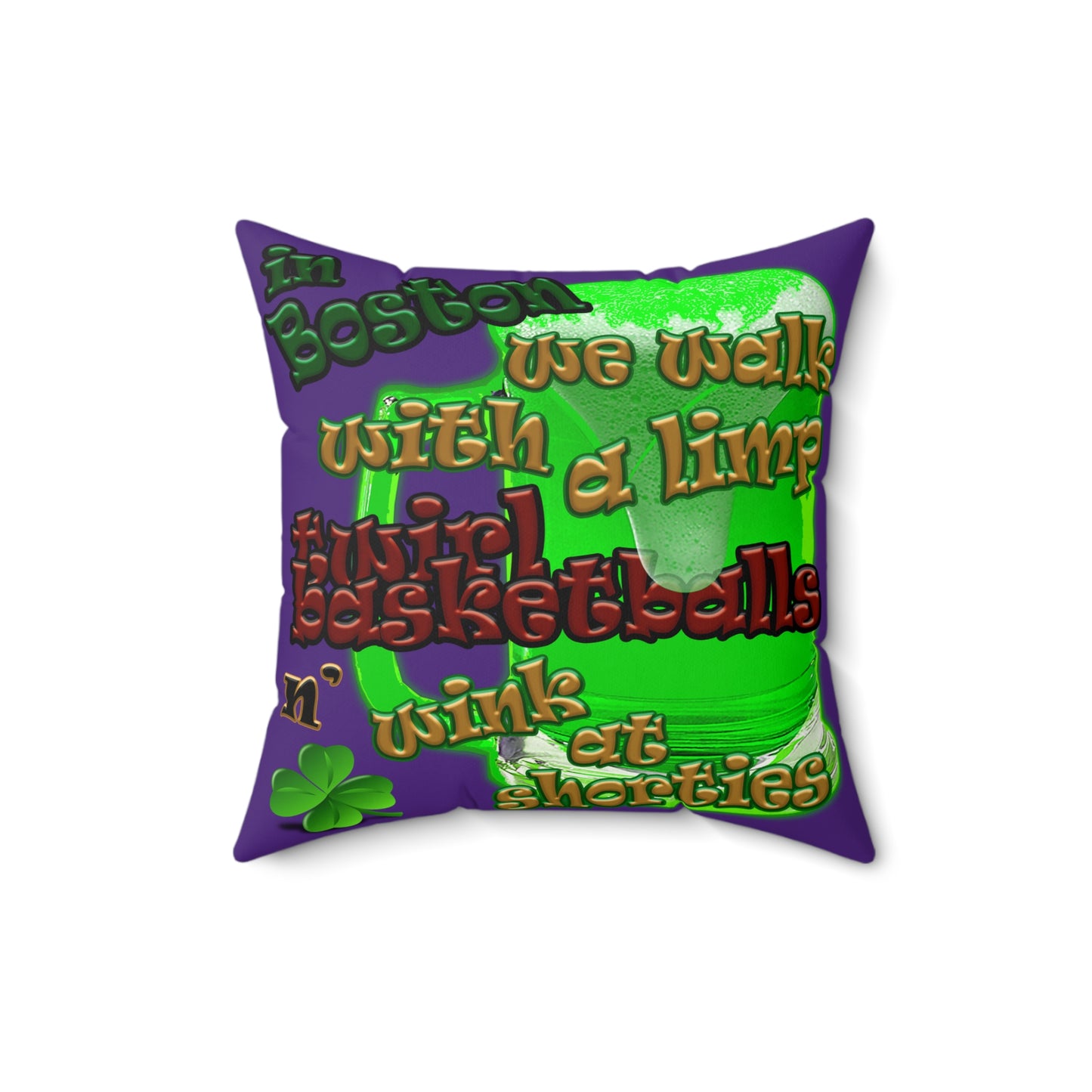 celtics logo - Faux Suede Square Pillow - (purple)