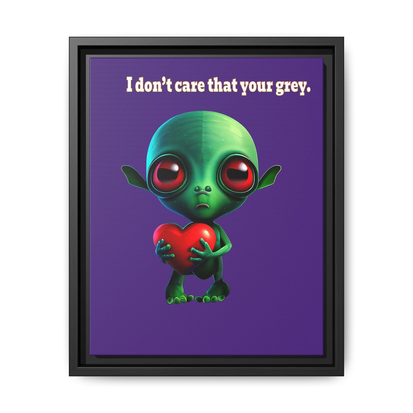 I don't care that your grey - framed canvas art (purple)