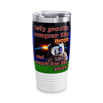 defy conquer reach - Ringneck Tumbler, 20oz ('snoops' background)