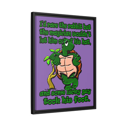 turtle race - framed canvas art (light purple)