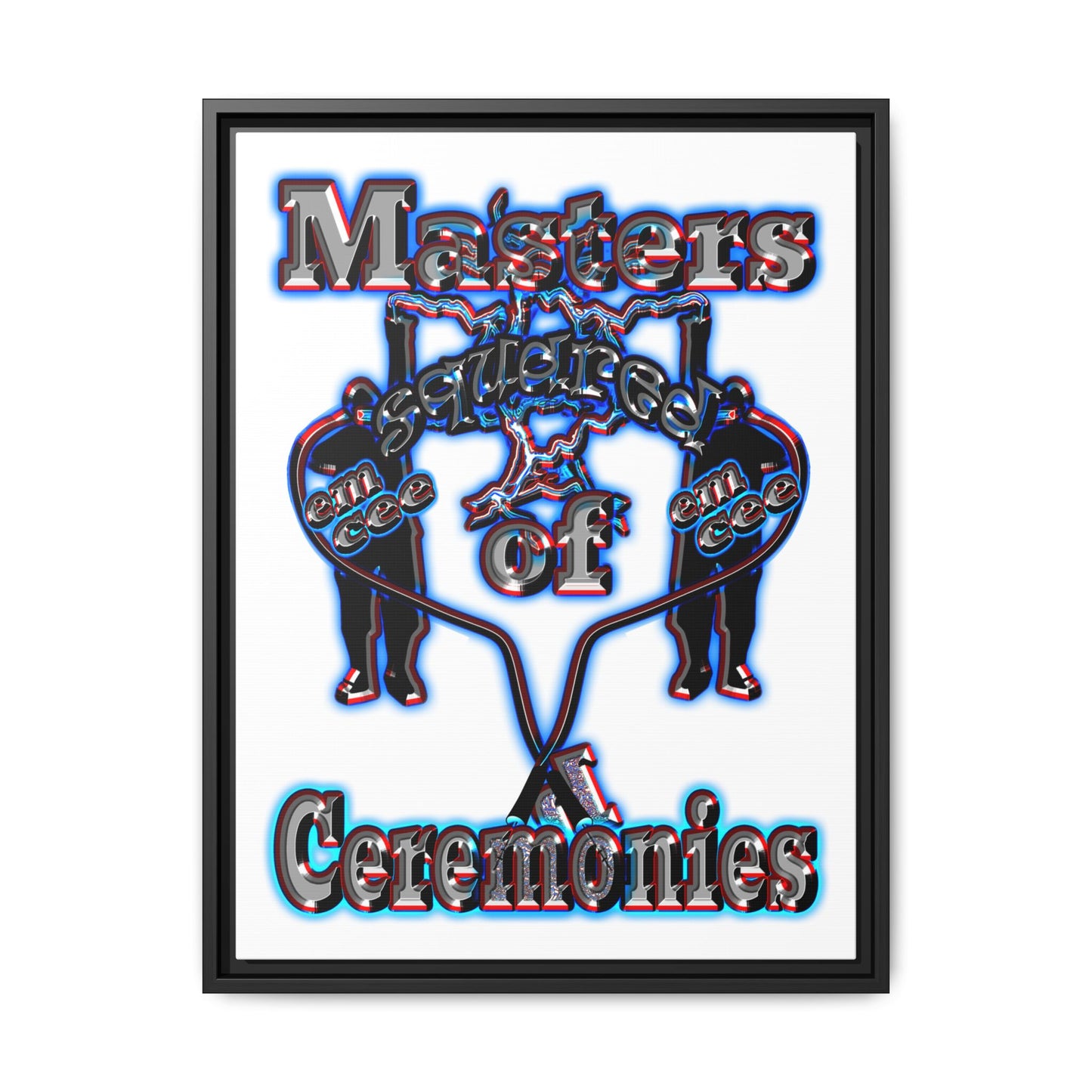 em cee squared - framed canvas art (white)