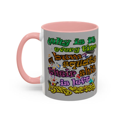 the bum's shit - Accent Mug (light grey)