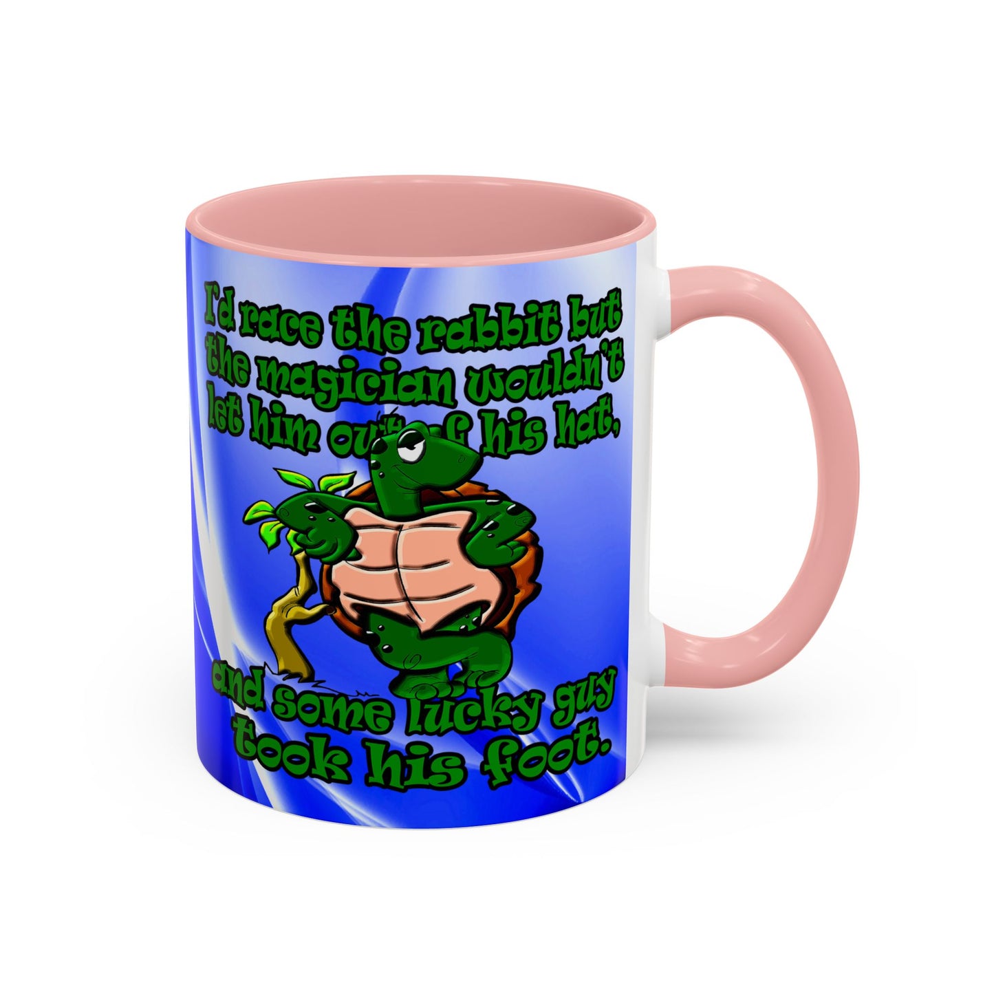 turtle race - Accent Mug (blue-white wave)