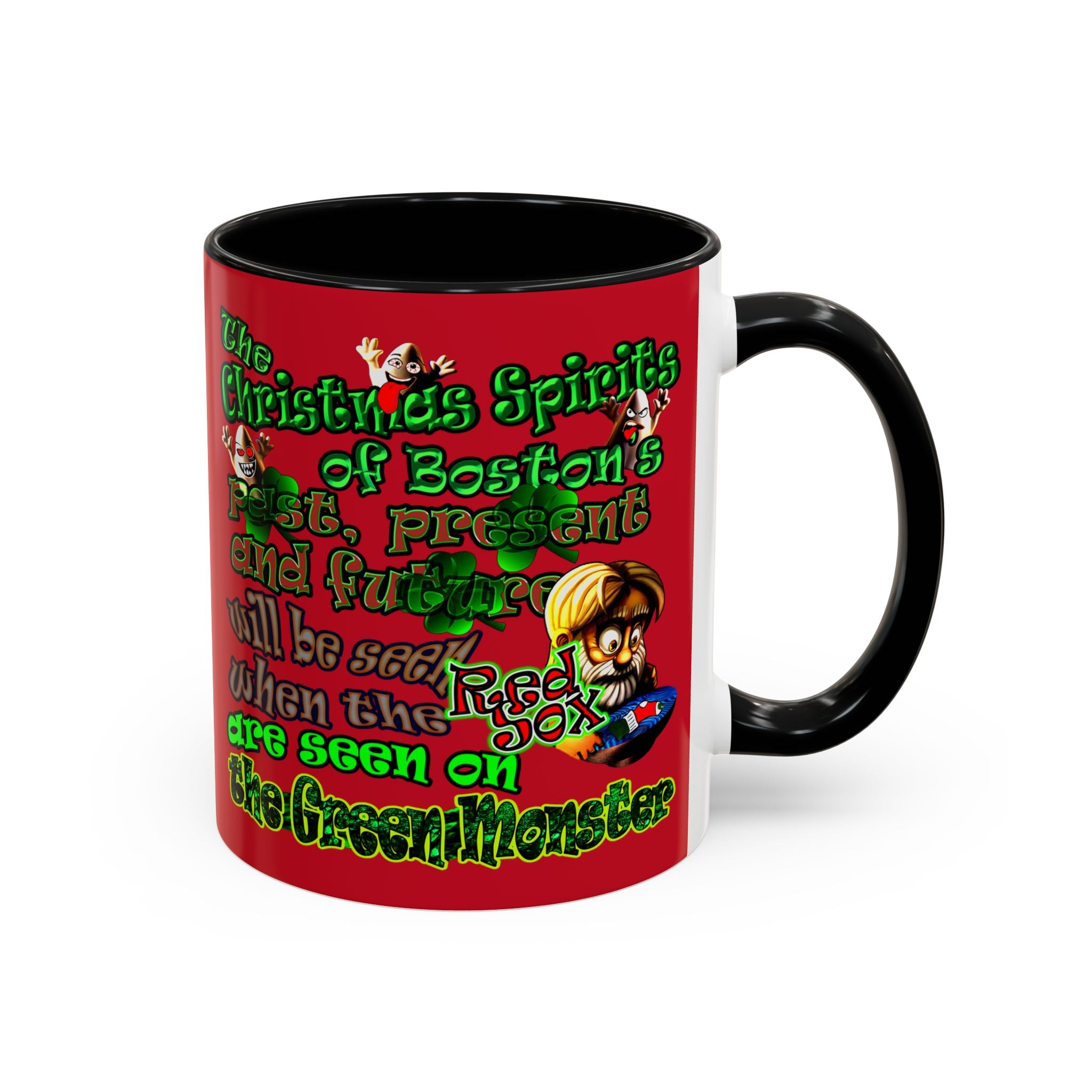 christmas spirits of boston - Accent Mug (dark red)