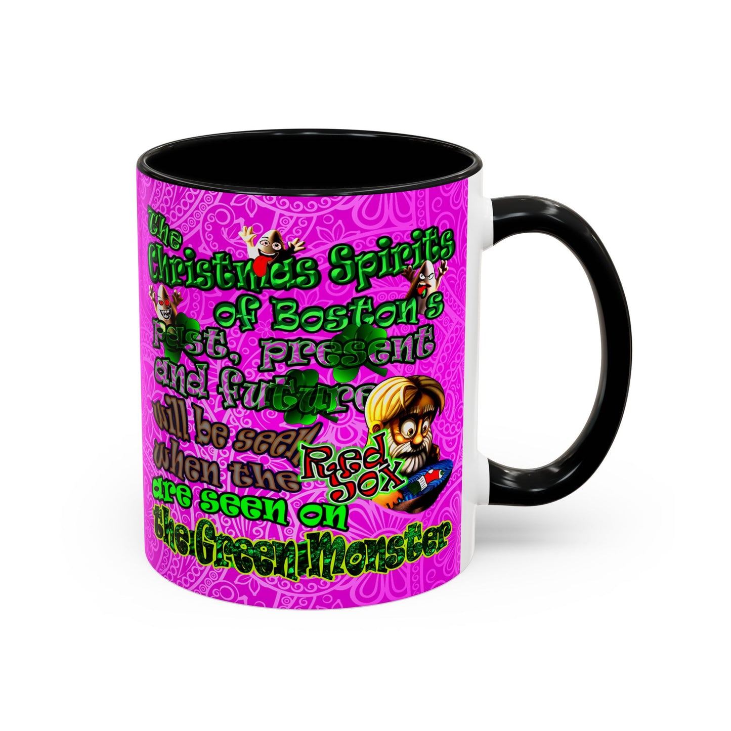 christmas spirits of boston - Accent Mug (pink swirl)