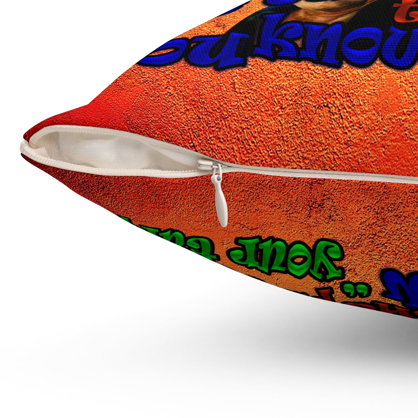 high noon - Spun Polyester Square Pillow - (burnt orange)