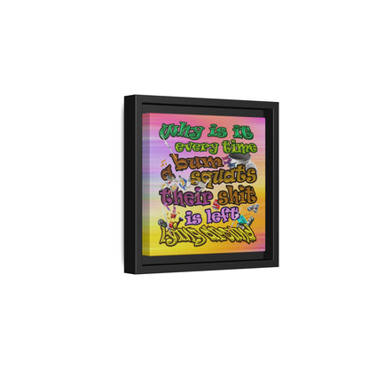 the bum's shit - framed canvas art (color blur)
