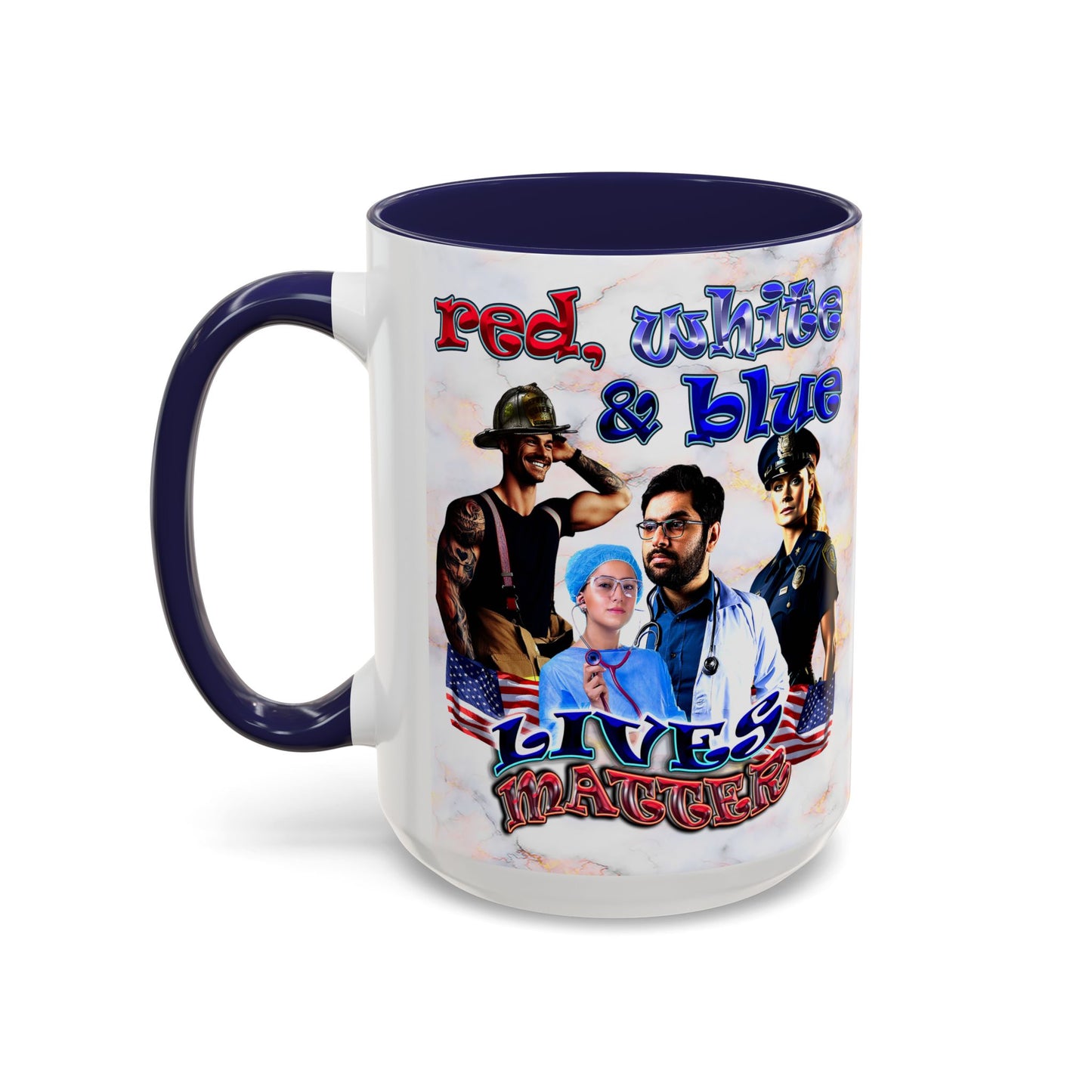 rw&b lives matter - Accent Mug (white marble)