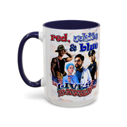 rw&b lives matter - Accent Mug (white marble)