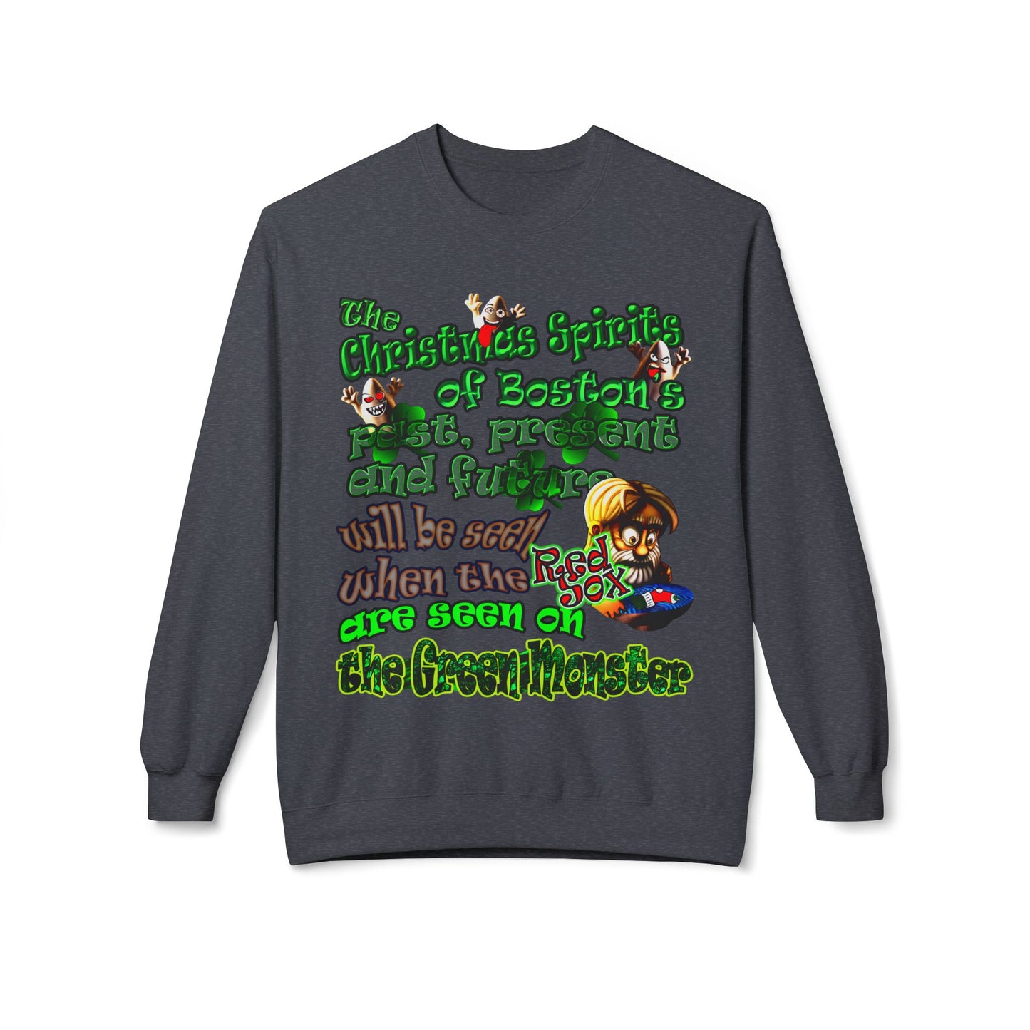 christmas spirits of boston - Unisex Midweight Softstyle Fleece Crewneck Sweatshirt
