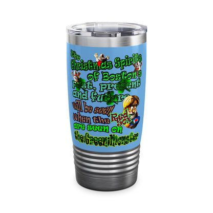 christmas spirits of boston - Ringneck Tumbler, 20oz (light blue)
