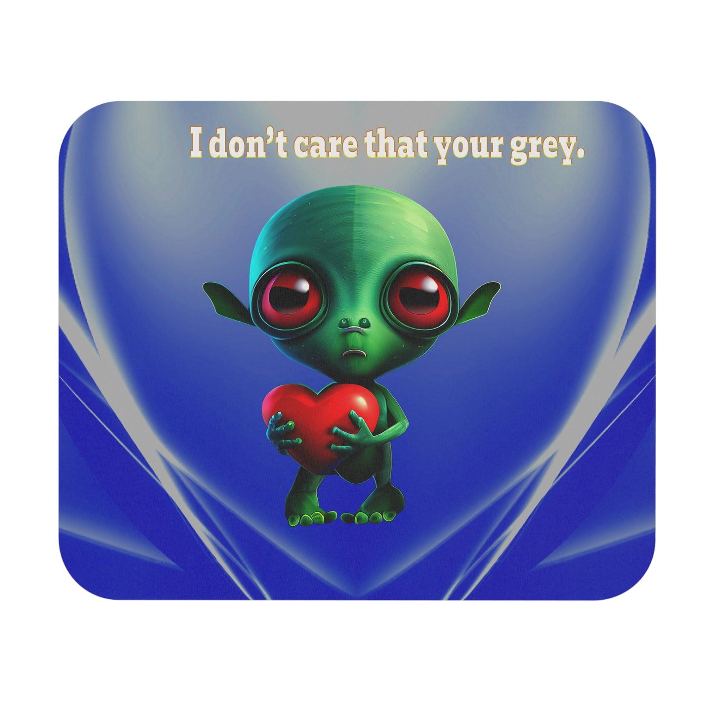 I don't care that your grey - Mouse Pad (Rectangle) (blue-white wave)