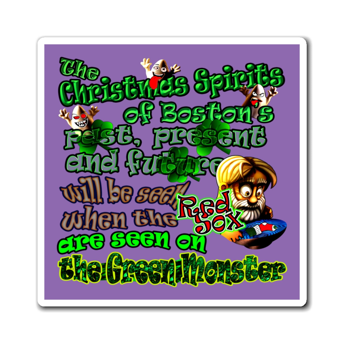 christmas spirits of boston - Magnets - (light purple)