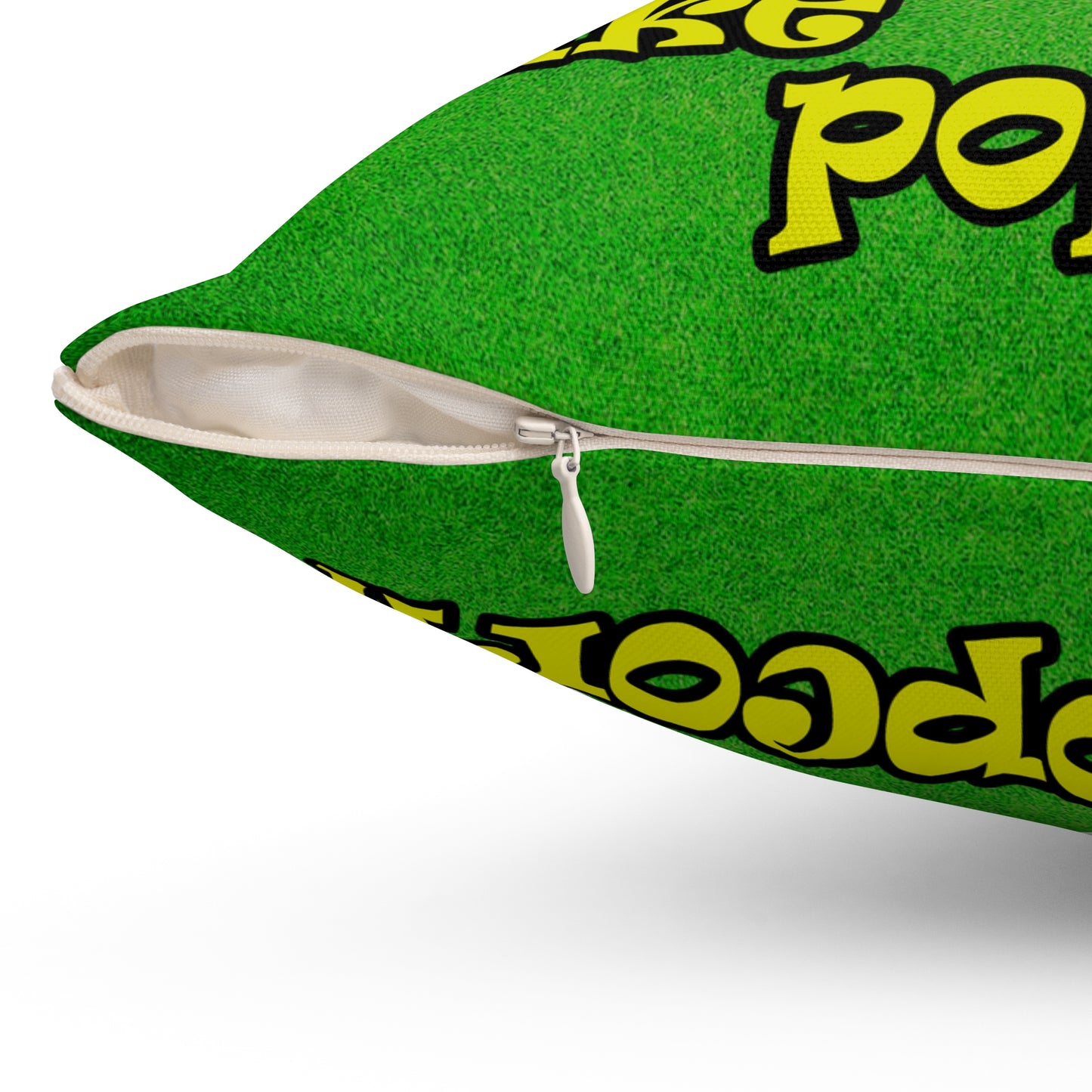 popping like popcorn - Spun Polyester Square Pillow - (green turf)