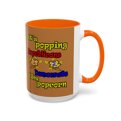 popping like popcorn - Accent Mug (light brown)