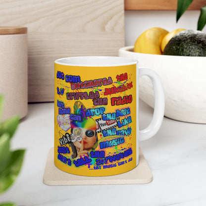 drop the beat - White Mug (yellow)