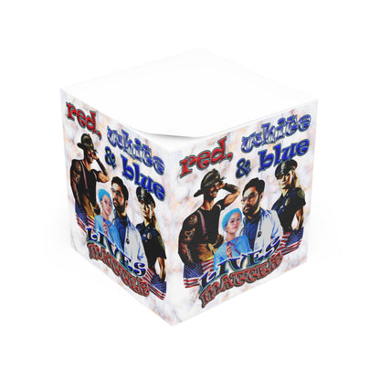 rw&b lives matter - note cube (white marble)