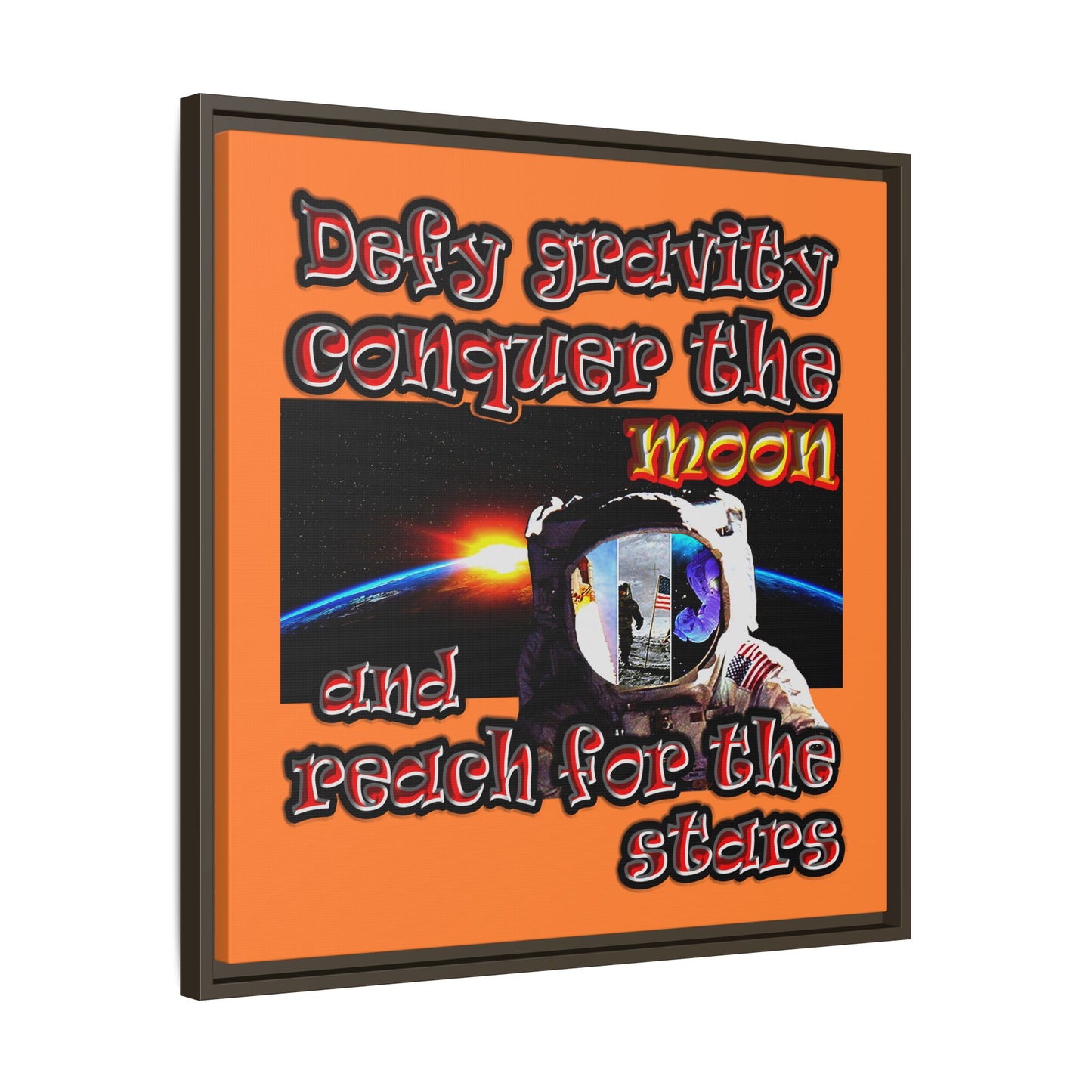 defy conquer reach - framed canvas art (crusta)